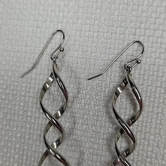 Lia Sophia Silver Twist Drop Earrings - Picture 3 of 8